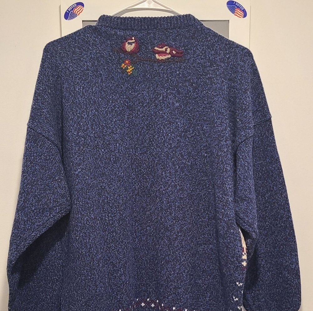 Northern Reflections Cartigan Button Front Christmas Sweater Birds 90s Size XL - Picture 5 of 5